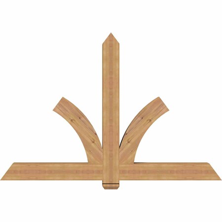 Ekena Millwork Redmond Smooth Timber Gable Bracket, Western Red Cedar, 72"W x 48"H x 5 1/2"D x 5 1/2"F, 16/12 Pitch GBW072X48X0606RED00SWR